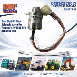 Vanne solénoïde d'arrêt de carburant 1503ES-12S5SUC5S 119653-77950 SA-4562-T SA-5213-12 pour Yanmar 4TNV94L-SFN 4TNV98L-SFN - Product Image 2