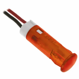 QS63XXO12 Oranje paneelmontage-indicator 12V dc 6mm montagegatgrootte Aansluitkabels - Product Image 1
