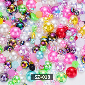 Perlas Planas de ABS de 2mm, Perlas Redondas de Plástico Sueltas para Decoración de Uñas, Manualidades, Joyería, Manicura - Product Image 6