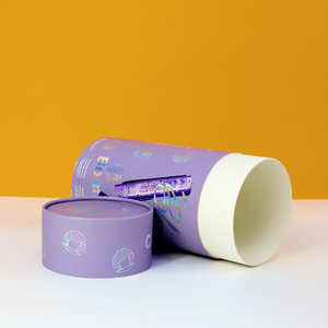 Boîte cylindrique en papier personnalisée de couleur violette pour l'emballage de cosmétiques et la présentation de cadeaux - Product Image 5