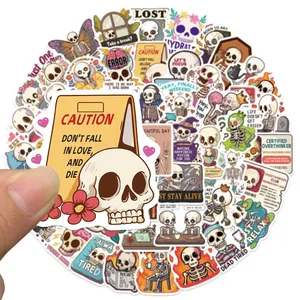 10/30/50 autocollants amusants de dessins animés de squelettes et de mèmes, mignons, pour téléphone, bagages, skateboard, imperméables, cool, jouets - Product Image 5