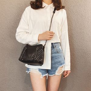 Internet-Famous <b>Small</b> Women's New Ins Handheld Shoulder Crossbody <b>Bag</b> Personalized Rivet Single Shoulder <b>Bags</b> Ladies Tanjing - Product Image 2