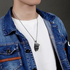 Collar con Colgante de Cabeza de León Grande de Acero Inoxidable y <span class=keywords><strong>Cadena</strong></span> Cubana de Color para <span class=keywords><strong>Hombre</strong></span> y Mujer, Joyería, Regalo, Rey Animal, Estilo Vintage, Moderno - Product Image 3
