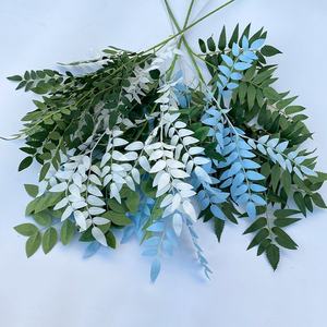Arrangements H-718 <span class=keywords><strong>de</strong></span> feuilles vertes artificielles <span class=keywords><strong>de</strong></span> <span class=keywords><strong>feuille</strong></span> d'arbre d'acacia <span class=keywords><strong>de</strong></span> branche unique pour des décorations d'événement <span class=keywords><strong>de</strong></span> mariage - Product Image 2