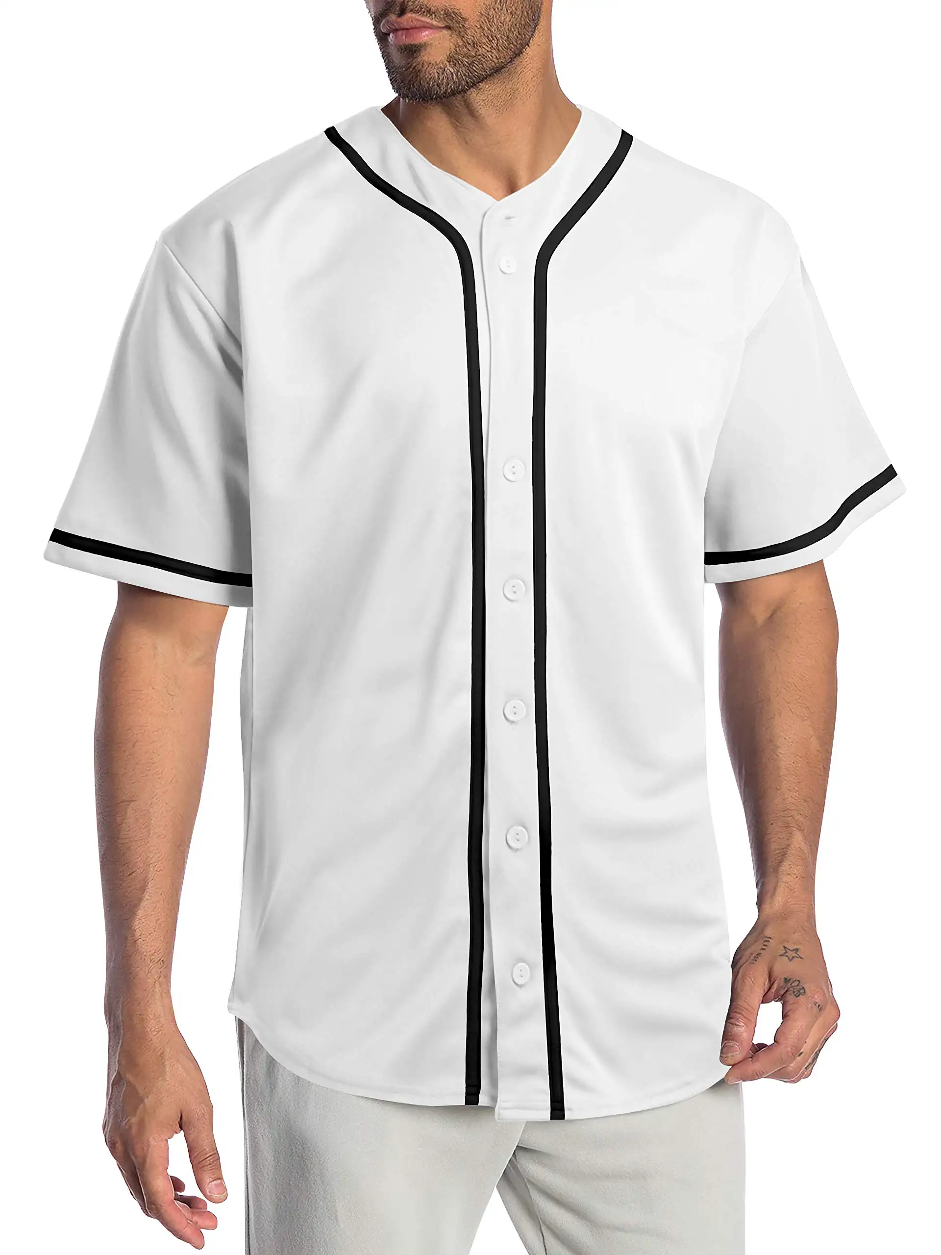 Camisas de beisebol esportivas com estampa de número e logotipo sublimado personalizado para homens e mulheres, roupas uniformes de beisebol