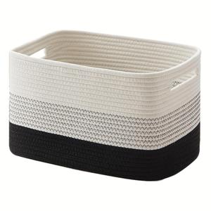 Cestas de Almacenamiento Rectangulares Jianna Modernas, Tejidas en Tela 100% Algodón, Diseño Plegable, Asa Ecológica para Plantas y Gatos - Product Image 3