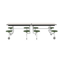 Table de cantine scolaire 8 places avec chaises pliantes mobiles pour appartement, atelier, hôtel, usage universitaire, table en bois pour étudiants