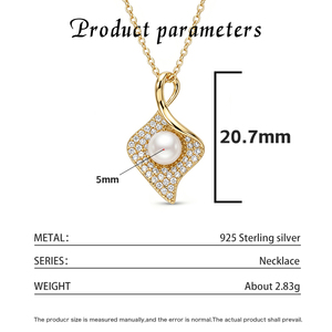 สร้อยคอเงินแท้ S925 ประดับมุกน้ำจืด พร้อมจี้วงกลมถักลายประดับเพชร CZ ของขวัญสำหรับผู้หญิง - Product Image 6