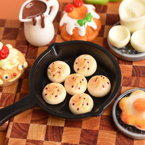 Joli oeuf poché boulette frite breloques en résine miniature nourriture jouer petit déjeuner pour accessoires <span class=keywords><strong>de</strong></span> bricolage maison <span class=keywords><strong>de</strong></span> poupée petite décoration - Product Image 2