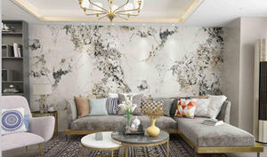 Paneles de pared de PVC de mármol UV de alto brillo, tablero de revestimiento de hoja a prueba de agua, 3x1220 X, 2800mm - Product Image 2