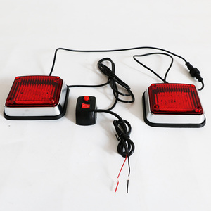 Luces de advertencia LED cuadradas de alto brillo, ambulancia, marcador lateral rojo, ámbar para coche, camión, cargador estroboscópico montado en superficie, EcoSport - Product Image 1