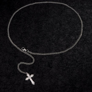 <b>Cross</b> Body <b>Chain</b> Tibetan Silver Unisex Fashionable Daily Wear White K Metal Waist <b>Chain</b> Detachable Single Layer - Product Image 3
