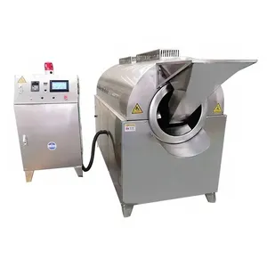 Automatic Nuts Roaster Electric Gas Type Peanut Cashew Continuous Roasting Processing Line Seeds Rotary Roast Drum
