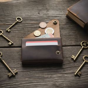Genuine Leather Modern Slim Wallet Men Women Business Credit <b>Cards</b> Holder Coin Purse Stylish Design Silk Screen Promotional Gift - Product Image 2