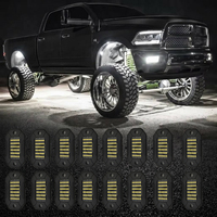 Luces LED de Alta Densidad, Color Blanco Puro, 16 Piezas, 36 LED, Resistentes al Agua, 6000K, Iluminación Ambiental de Neón para Camiones, Jeeps y Todoterreno, 12V