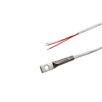 Flachloch-Temperaturfühler PT100 mit geflochtenem PTFE-Kabel für hohe Temperaturen, Oberflächenmontage-RTD-Sonde für Motorkühlkörper, kundenspezifische OEM-Fertigung