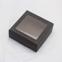 Boîte d'emballage en papier kraft personnalisée, boîte cadeau carrée de petite taille, boîte d'expédition en carton ondulé brun pour savon, fenêtre transparente avec votre logo