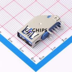 HC-USB3.0-L257-P USB Connector Through hole Component (THT) Connector Type-A USB 3.0 Female Side Insert - Product Image 1