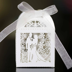 Boîte à chocolat pour couple de mariage DAMAI, cadeau de fête de mariage, ruban en satin, impression UV, romantique, retour de mariage, Ramadan, Diwali - Product Image 4