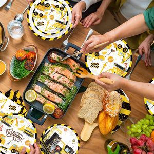 Décorations <span class=keywords><strong>de</strong></span> fête d'anniversaire sur le thème <span class=keywords><strong>de</strong></span> <span class=keywords><strong>la</strong></span> construction, <span class=keywords><strong>vaisselle</strong></span> jetable en papier, assiettes, gobelets, nappes, décorations <span class=keywords><strong>de</strong></span> gâteau sur le thème <span class=keywords><strong>de</strong></span> <span class=keywords><strong>la</strong></span> voiture, ballons <span class=keywords><strong>de</strong></span> fête - Product Image 4