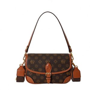Bolso Bandolera de PU con Patrón Geométrico Retro de Marca de Lujo, Estilo Vintage de Diseñador para Otoño e Invierno - Product Image 3