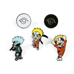 Wholesale cheap metal black plated anime badge cute cartoon Ninja Dragon Ball lapel custom soft enamel pin in stock Guko