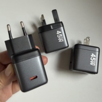 Chargeur mural 45W GaN PD QC3.0 à 3 ports avec écran couleur TFT intelligent AI, adaptateur de voyage universel Type C avec protection OTP pour