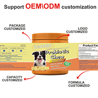 Complément alimentaire probiotique à mâcher pour chiens, en stock, 6 souches de Lactobacillus et prébiotiques pour soulager la diarrhée et favoriser la santé de la peau et du pelage