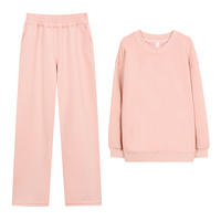 Ensemble 2 pièces de survêtements amples pour femmes : sweats à capuche à manches longues et col rond, pantalons de jogging de haute qualité – Vente en gros