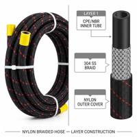 Tuyau en caoutchouc tressé en nylon NBR/CPE de longueur personnalisée avec fil de traçage coloré AN6 AN8 AN10 pour l'huile, le carburant et l'air