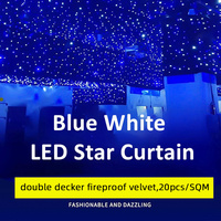 Lampu Tirai LED Bintang, Latar Belakang Langit Berbintang, Pencahayaan Pernikahan, Pesta, Dekorasi Acara, Lampu Dinding & Plafon Panggung