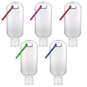 Manufacturer 30ml Pet <b>Plastic</b> Hook <b>Bottle</b> Hand Sanitizer <b>Spray</b> <b>Bottle</b> Keychain with <b>Spray</b> Flip Climbing Button Carabiner - Product Image 1