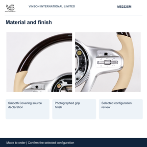 Volant à revêtement lisse pour Mercedes-Benz Classe S, configuration sélectionnée avec centre ouvert MS222SM - Product Image 3