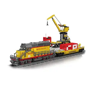 مجموعة مكعبات بناء القطار موديل مولد كينج 12027 موديل EMD SD40-2 للقيادة السريعة مزودة بمحرك، ألعاب للأطفال
