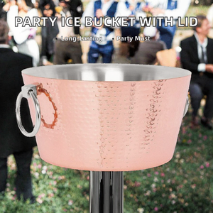 High Quality Insulated Stainless Steel Large Ice <b>Bucket</b> Parties American Style Anchored <b>Metal</b> Ice <b>Bucket</b> ice <b>bucket</b> - Product Image 2