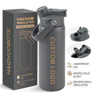 Borraccia Termica Personalizzabile da 700ml in Acciaio Inossidabile a Doppia Parete con Coperchio 2-in-1 con Cannuccia e Beccuccio per Sport e Viaggi - Product Image 1