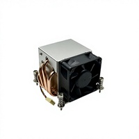 Refroidisseur de processeur de serveur actif 200W 1700-R64 2U, vente en gros d'usine, 4 caloducs en cuivre, base en aluminium, dissipateur thermique à ailettes en aluminium