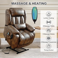 Fauteuils inclinables lombaires à double moteur, grand format, avec massage, chauffage, levage électrique, port USB Type-C et télécommande, pour salon et bureau à domicile