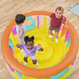 Inflatable Bouncy Castle Toy Playground For Children Indoor Jumping Bed Lemon Yellow PVC Material Unisex Play Castle - Product Image 1
