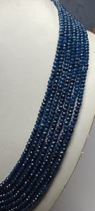 Collar de Cuentas Redondas Facetadas de Jade Azul Natural de Alta Calidad Grado AAA de 4 mm para la Fabricación de Joyas, Certificado por M.Y.GEMS, Hecho en India - Product Image 3