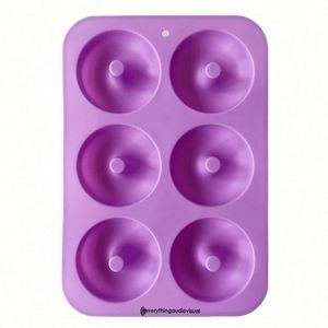 แม่พิมพ์โดนัท 6 หลุม แบบทำเอง เป็นมิตรกับสิ่งแวดล้อม วัสดุซิลิโคนเกรดอาหาร ปลอดสารพิษ ใช้กับเครื่องล้างจานและเตาอบได้ - Product Image 4