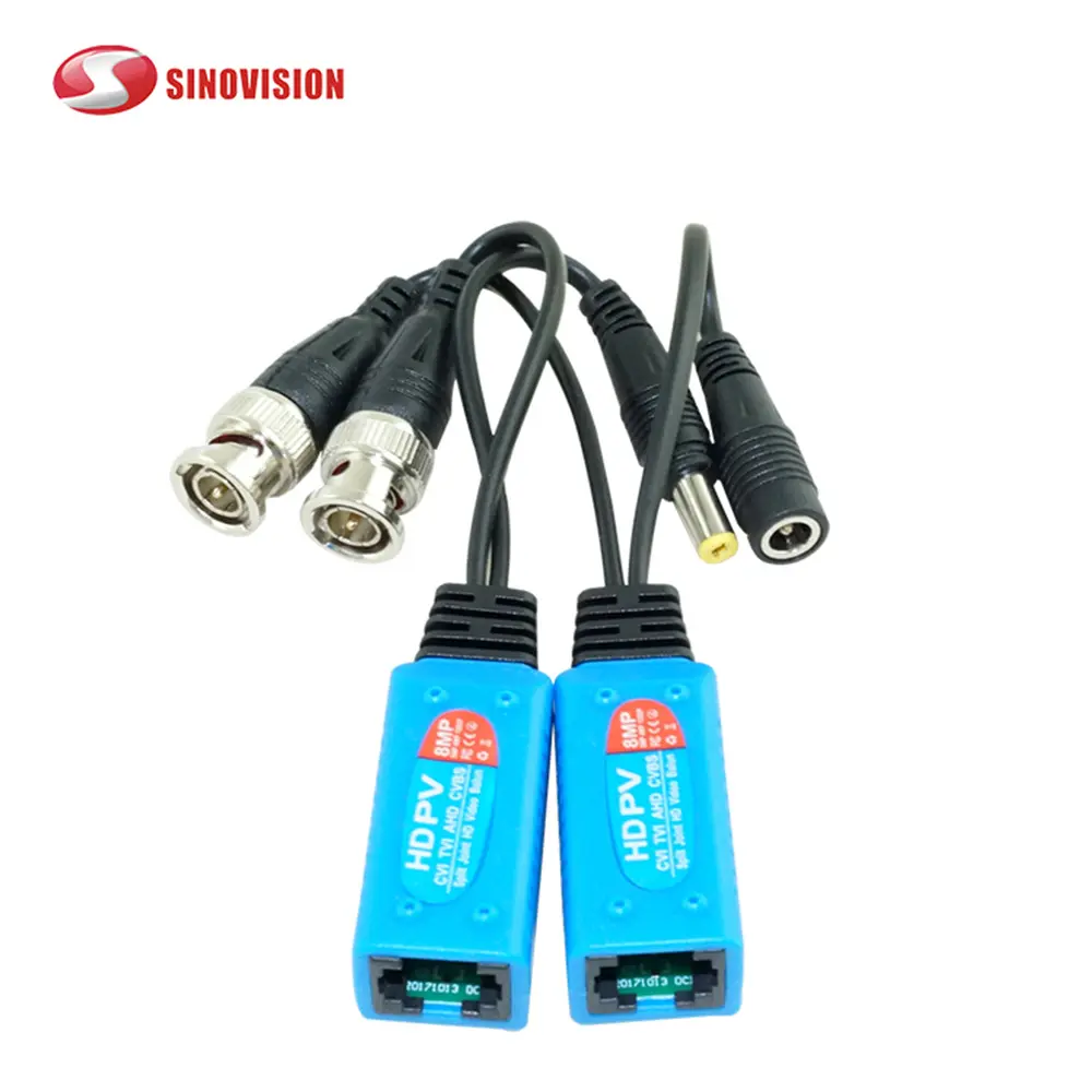 Sinovision Full HD 1080P-8MP Surveillance Security Camera System BNC to RJ45 Adapter Ethernet Cable Passive Video Balun