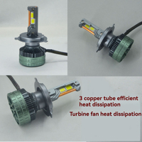Nitskap N13S Phares LED de voiture haute puissance à trois tubes en cuivre 260W 12V Nouveaux H7/H4/H11 9005D/2H19012H3 5000K 52000lm avec décodage