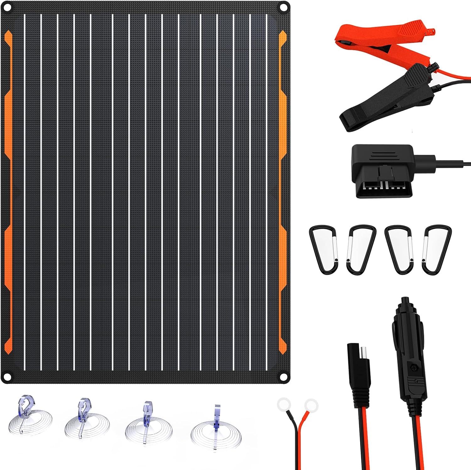 AISmartlink 20W <strong>12V</strong> <strong>Solar</strong> Panel <strong>Battery</strong> <strong>Charger</strong> Maintainer Kits Trickle <strong>Charger</strong> with Built-in Charge Controller, Alligator Clips