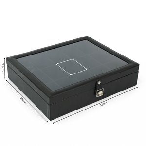 Caja de Exhibición para Relojes de Cuero PU con Logotipo Personalizado, 15 Compartimentos, Tapa de Vidrio y 15 Almohadillas, Regalo Corporativo, Fabricante OEM de Vietnam - Product Image 4