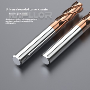 CNC cắt công cụ hrc55 Bốn khe cắm đường kính thập phân hợp kim cứng vonfram thép phay cắt ODM tùy chỉnh sáo - Product Image 4