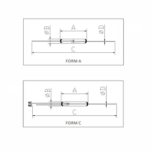Commutateur à contact sec Comus RI‑46 RI‑48 SPST NO, rempli de gaz, scellé dans du verre, 30‑70W 200‑250V AC/DC, contact à haute charge - Product Image 3