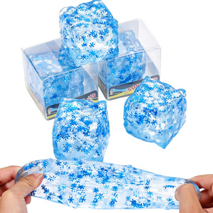 Cubo de Agua Transparente TPR Maltosa, Juguete Sensorial Antiestrés, Bola de Nieve Elástica para Aliviar el Estrés - Product Image 1