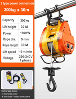Palans électriques compacts HUGO - Capacité de 300 kg (660 lb), hauteur de levage de 98 pieds, 220 volts, monophasé