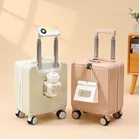 Koper Mini Murah Grosir Baru 14 Inch dengan Tempat Gelas dan Tempat Ponsel, Bagasi Kabin